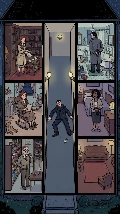 Illustrated murder mystery case from Murdox