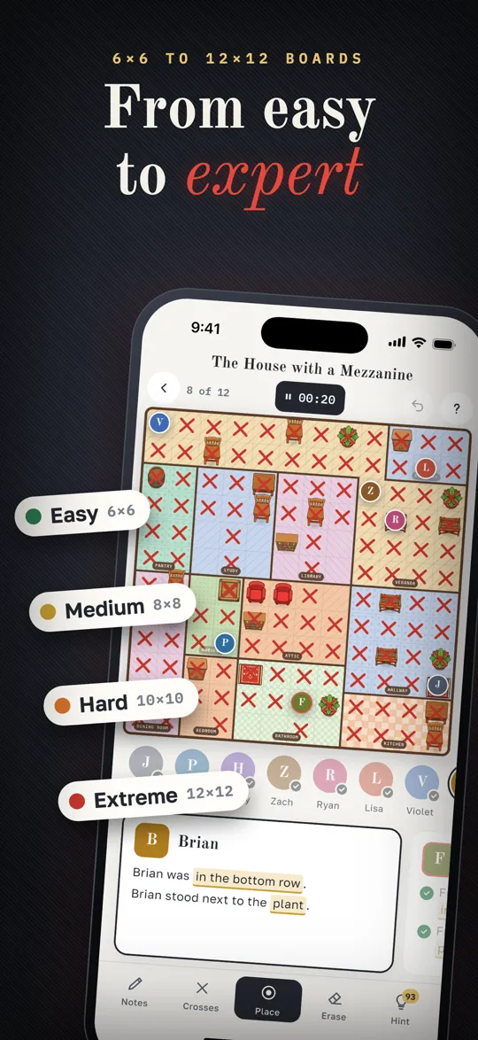 From easy to expert — four difficulties